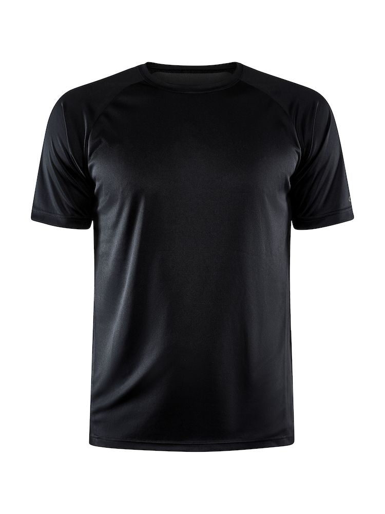 Plain Black Athletic T-Shirt on White Background