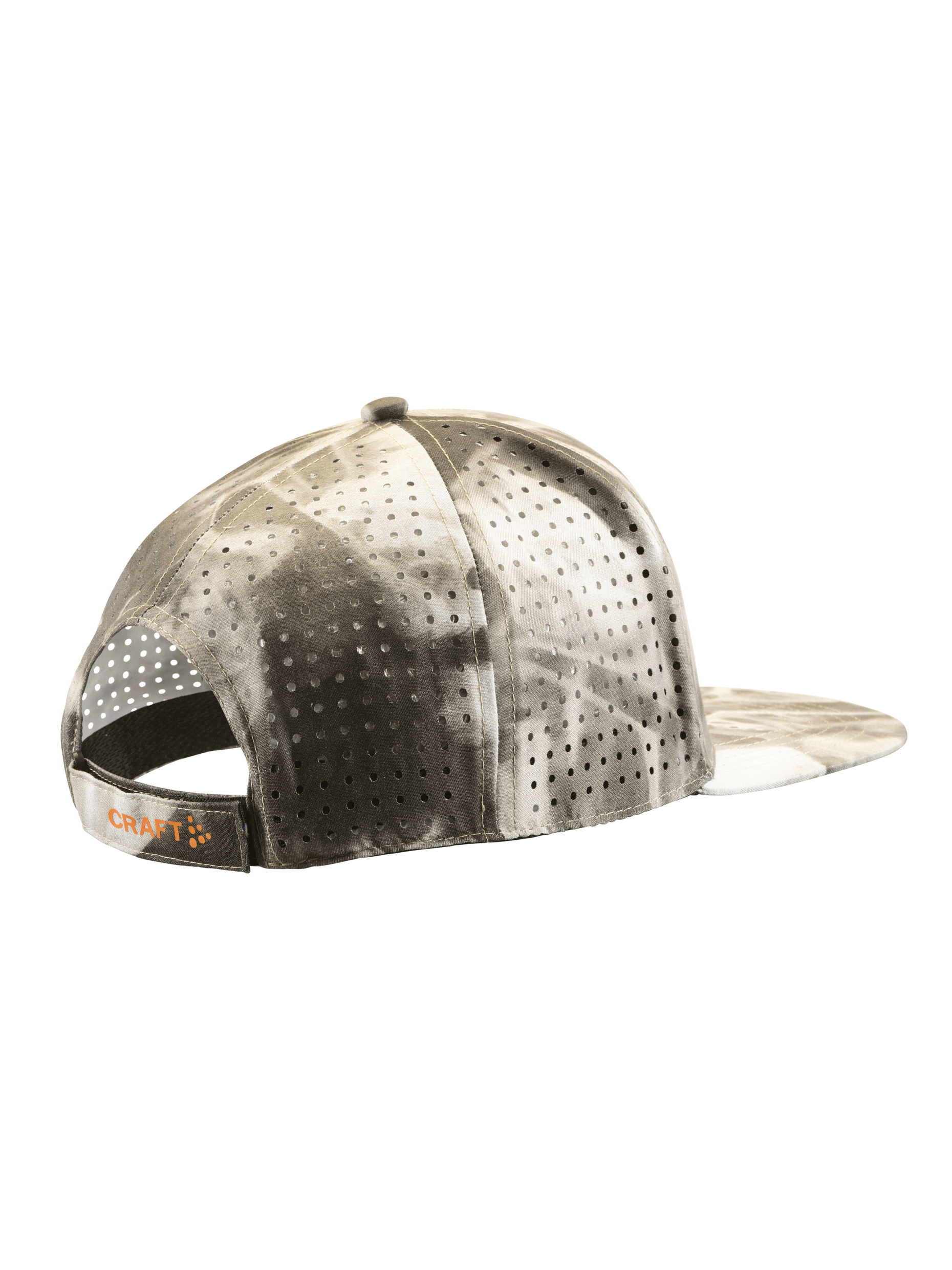 Craft logo displayed on back of beige perforated baseball cap.