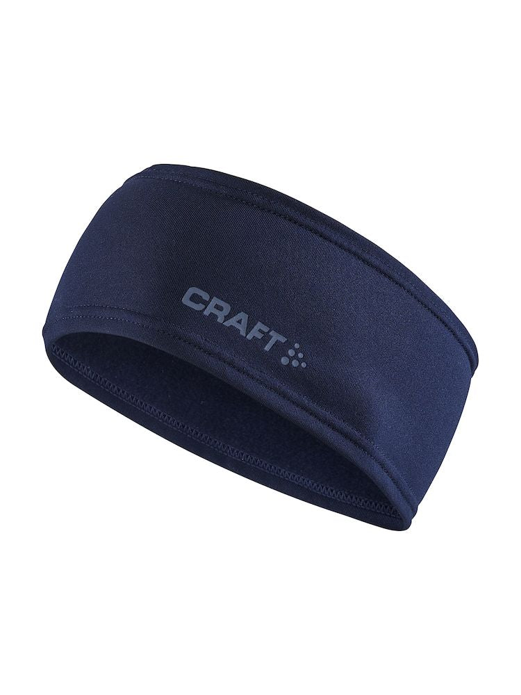 Navy blue Craft athletic headband, shown from the side.